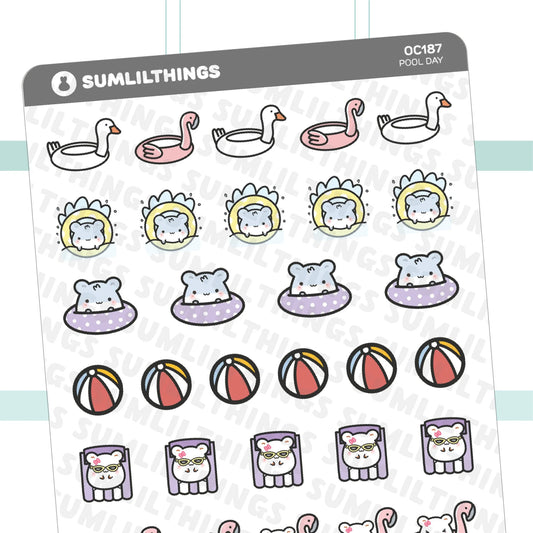 Lil' Hamster Pool Day Stickers