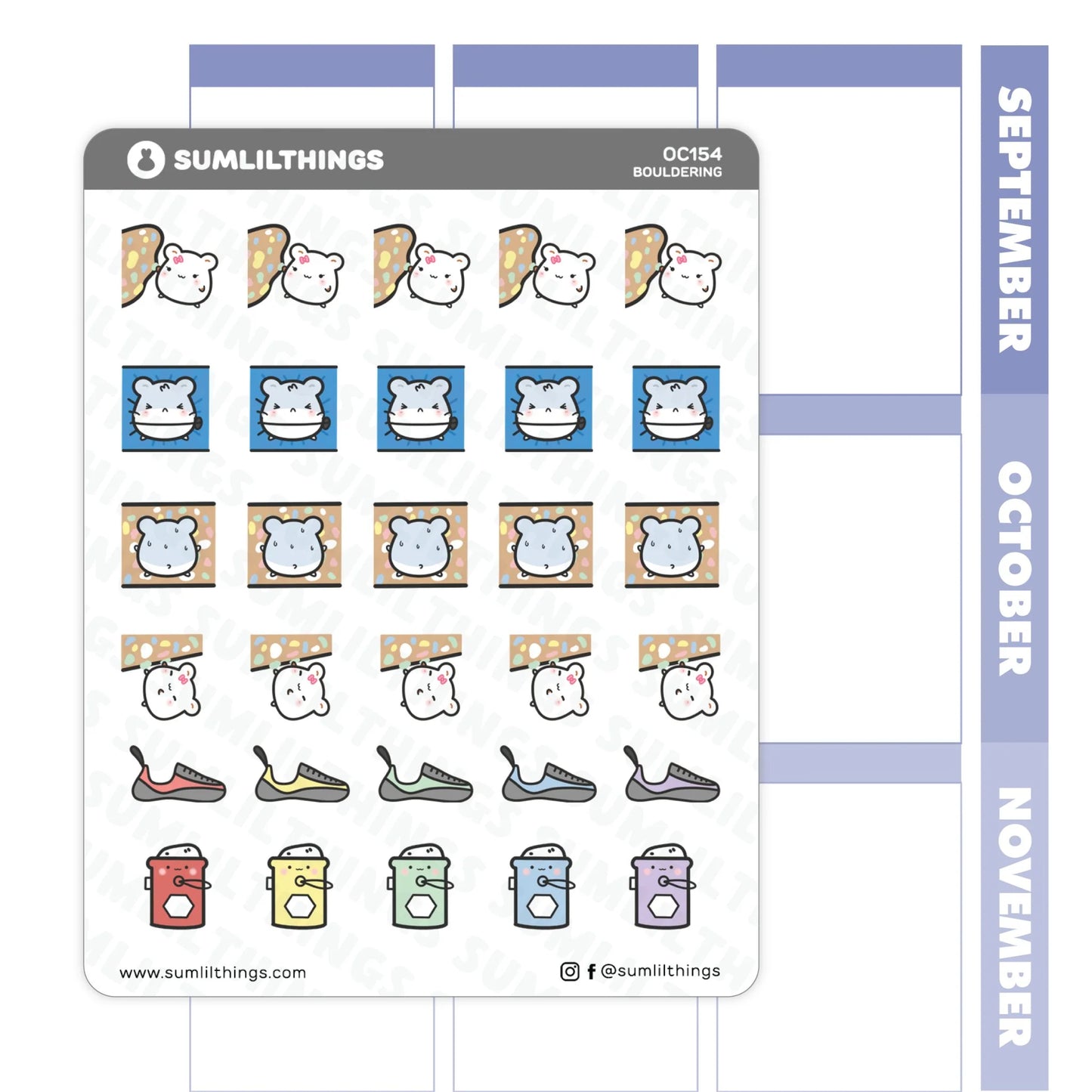 Lil' Hamster Bouldering/Rockclimbing Stickers
