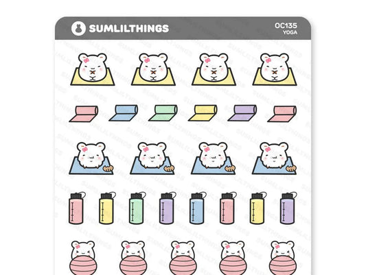 Lil' Hamster Yoga Stickers