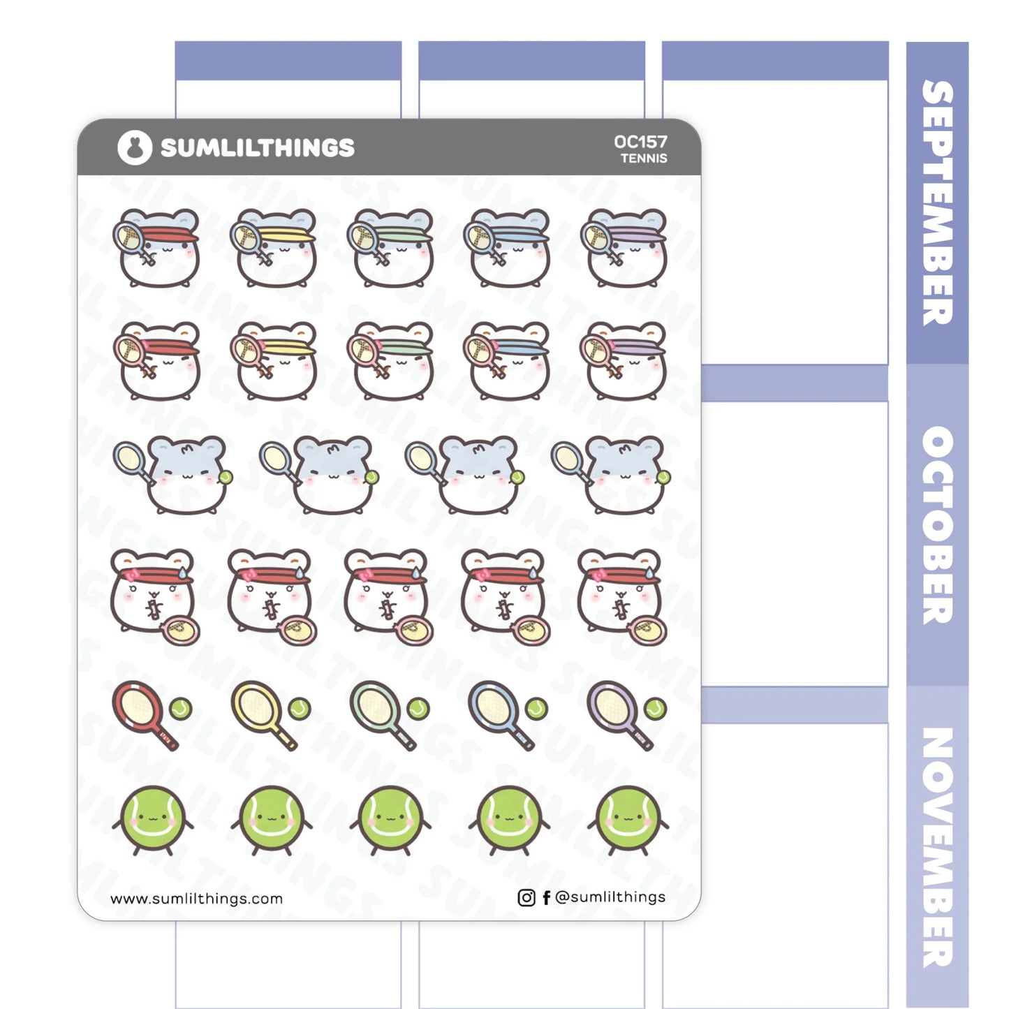 Lil' Hamster Tennis Stickers