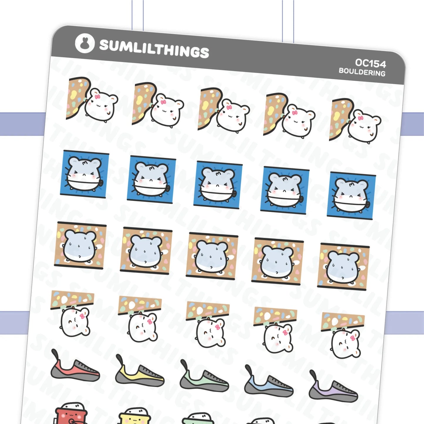 Lil' Hamster Bouldering/Rockclimbing Stickers