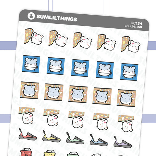 Lil' Hamster Bouldering/Rockclimbing Stickers